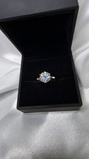 3ct Brliant Cut Certified Moissanite Solitaire Ring 925 Silver Size 7 picture