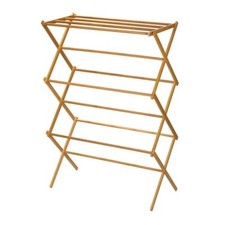 Heavy Duty Wooden Clothes Drying Rack - Bamboo picture