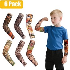 6Pc Temporary Tattoo Sleeves for Kids Basketball Cooling Arm Cover Sun Protector picture