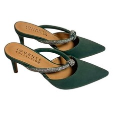 Journee Collection Women's Lunna Mules Mid Stiletto Pointed Toe Pumps Green 5.5 picture
