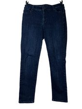Chico's Platinum Ultimate Fit Straight Leg Dark Wash Jeans Women Size L (2) Reg picture