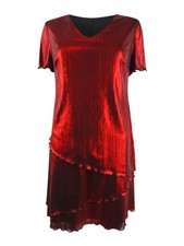 Connected Women's Petite Tiered Metallic A-Line Dress picture