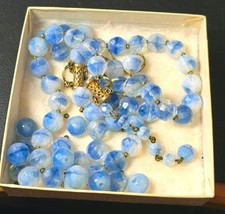 Vintage Hattie Carnegie Necklace Rare Color Blue Beads – Needs Restringing picture