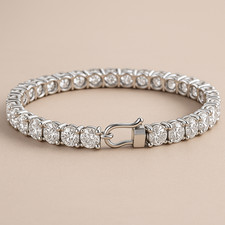 Elegant 7.00 Ct Certified Natural Treated Diamond Tennis Bracelet 14K Gold picture