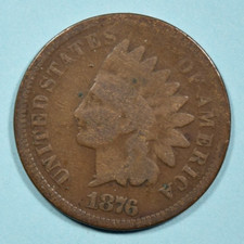 1876 Indian Head Cent Penny ~ VG VERY GOOD ~ US Type Coin Collectible picture