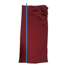 Zara Women's Red Solid Midi Straight Pencil Skirt, Size L Regular picture