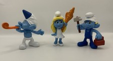 (3) Smurf’s, Smurfette, Party, & Handy, Peyo 2013, McDonalds Toys, 3” Happy Meal picture