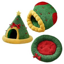 Christmas Cat Bed Machine Washable Warm Soft Cotton Pet Nest Bed for Puppy Cat picture