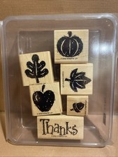 Stampin' Up Fall Fun 1999 Stampin' Up Set of 6 Wood Mounted Stamps New picture
