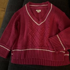 Maeve by Anthropologie Tilly V-Neck Pullover Cable Knit Sweater in Pink XsP picture