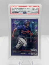 2017 Bowman Chrome Ronald Acuña Jr. #BCP127 Purple Refractor /250 Rookie  Psa 10 picture