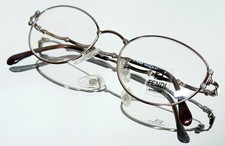 Originale Vintage FENDI F64 Eyeglasses PLUM New Metal 49-18-135 Italy picture