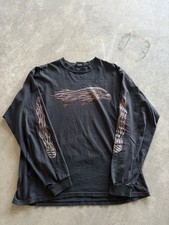 Vintage Harley Davidson Flames Chrome Longsleeve Distressed Large picture