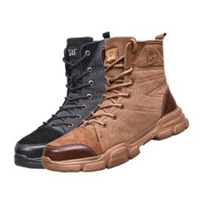SUYSTEX Mens High Top Safety Shoes Indestructible Steel Toe Work Boots Hiking picture