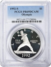 1992-S Olympic Commemorative Silver Dollar PR69DCAM PCGS picture