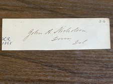 John A Nicholson Autograph Signature Dover Delaware US Representative Signature picture