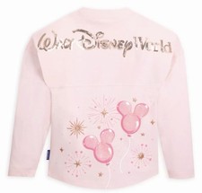 Walt Disney World Disney Pink Sequins Mickey Balloon Spirit Jersey Women L NWT picture