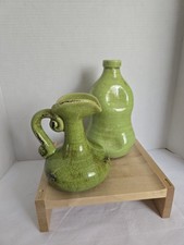 Vtg Art Pottery Cracle Glaze Pottery Tucson Style Pitcher/ Bottle Vase picture