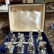 Rare Vintage 1979 Lance Children at Play Napkin Rings Set of 8 Silverplate picture