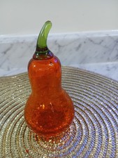Vintage Viking Crackle Glass Pear picture