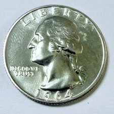 1964 Washington Quarter *UNCIRCULATED* *90% SILVER GEM PROOF* #10444 picture