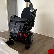 Permobil Power Wheelchair w/ Joystick Control 6-Wheel Electric Black/Red picture