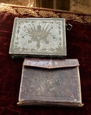 19th C Silver-Plated Quran Case Hamayil W Handwritten Prayer Manuscript RARE picture