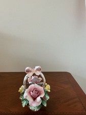 vintage Italian Nuova Capodimonte porcelain flower basket figurine picture