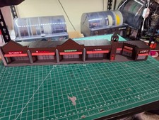 STRIP MALL ASSEMBLED PRINT ON DEMAND HO SCALE BUILDING/DIORAMA picture