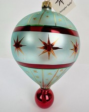 Christopher Radko Versailles Balloon Ornament Aqua Red Stars 1993 Ball Drop picture