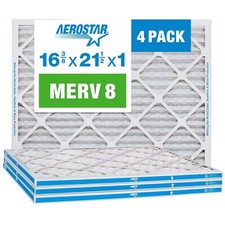 Aerostar 16 3/8 x 21 1/2 x 1 MERV 8 Pleated Air Filter, AC Furnace Air Filter... picture
