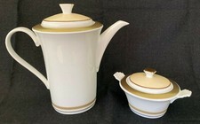 NWT VILLEROY & BOCH 'Vivian' Fine Porcelain 2Pcs Teapot & Sugar Bowl Set w/Lids picture