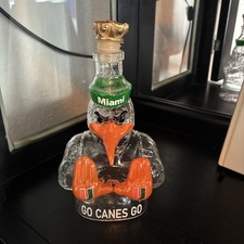 Vintage Miami Hurricanes Whiskey Decanter UM Logo Perfect Gift 750ml picture