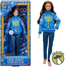Barbie Signature Hannukah Holiday Sweater Doll with Brunette Wavy Hair picture