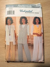 Vintage 1994 Butterick 3318 Women’s Vest Top & Pants Sewing Pattern Size 14-18 picture