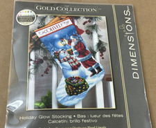 Dimensions GOLD COLLECTION Holiday Glow Stocking 8952 Christmas Cross Stitch picture