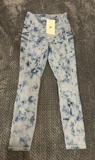 NWT Fabletics Trinity Motion365 Leggings Womens Small Blue High Waisted Pockets picture
