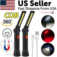 Rechargeable LED COB Work Light Mechanic Flashlight Lamp Magnetic Base Bright picture