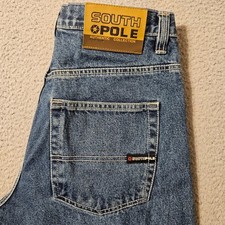 Southpole Authentic Collection Baggy Jeans Mens 30x31 Medium Wash Blue Y2K Denim picture