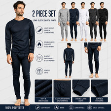 Mens 2 pc Thermal Underwear Set Long Johns Waffle Knit Top Bottom S M L XL 2X 3X picture