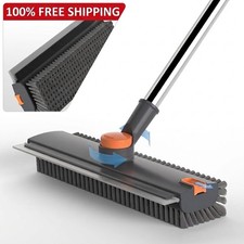 Heavy Duty Floor Scrub Brush with Long Handle, 3-in-1 Stiff Bristle Cleaning Bru picture