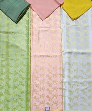 3 Peice brocade Silk Unstitched open fabric Salwar Kameez dupatta set picture