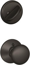 Schlage F59 PLY 622 Plymouth Interior Knob with Deadbolt, Matte Black picture
