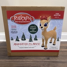 3 FT ANIMATED CLARICE RUDOLPH RED NOSED REINDEER CHRISTMAS ANIMATRONIC PROP NEW picture
