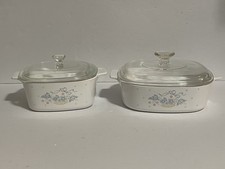 2 Corning Ware Country Cornflower Casserole Dishes A-2-B & A-1 1/2-B w/ Lids picture