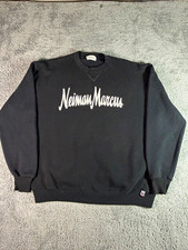 Vintage Neiman Marcus Men’s L Black Cotton Fleece Crewneck Russell Sweatshirt picture