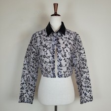 Vintage Amy Byer Top Small Sheer Floral Flowers Fairy Embroidered Crop Pixie Y2K picture
