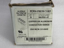 Lot of 3 Penn Union Aluminum Multiple Tap Connector NA350-4T Copper Or Aluminum picture