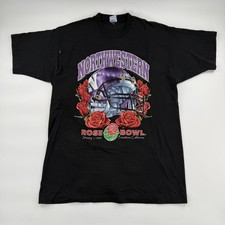 Vintage Northwestern Wildcats Shirt Mens Large NCAA Football Rose Bowl Salem 90s picture