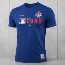 Majestic Chicago Cubs Baseball MLB Officially Licensed Blue Team Shirt size XL picture